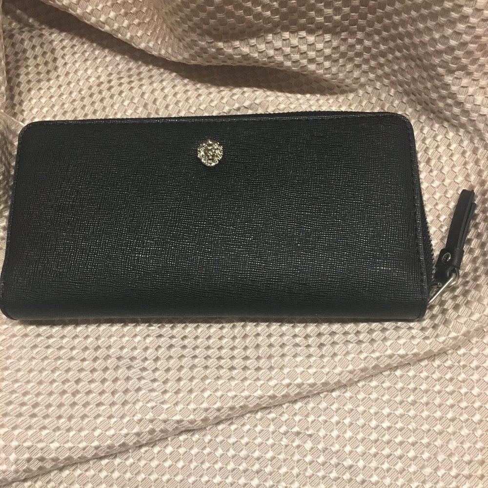 Anne Klein Black Zip Around Wallet